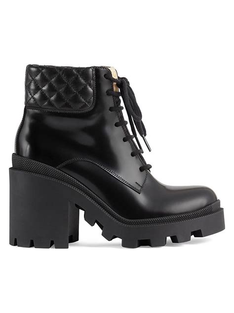 gucci trip quilted leather booties|designer Gucci booties.